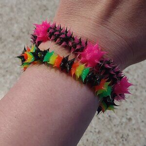 Y2K Silicone Rubber Ball Spike Scene Emo Bracelets